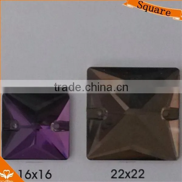 2014 new colorful fancy stone square shape sew on