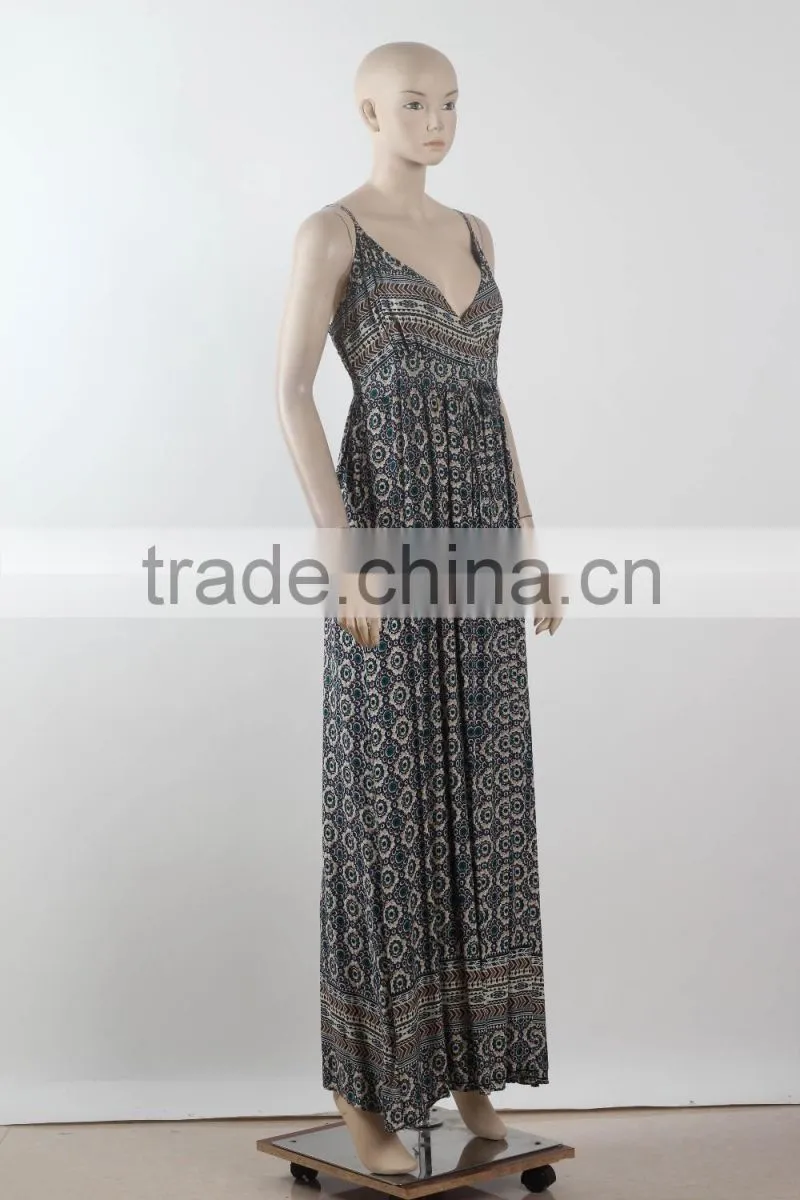 Wholesale Maxi Dress Women 2016 Fancy Design Printed Casual Maxi Dress For Party