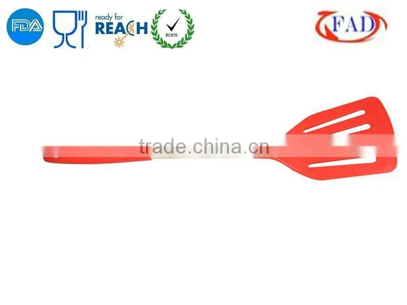 FDA Silicone Slotted Cooking Turner Stainless Steel Turner Kitchen Utensils