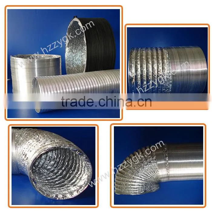Fire Resistant Insulated Aluminum Foil Flexible Air Ventilation Duct / Flexible Heat Resistant Duct Hose