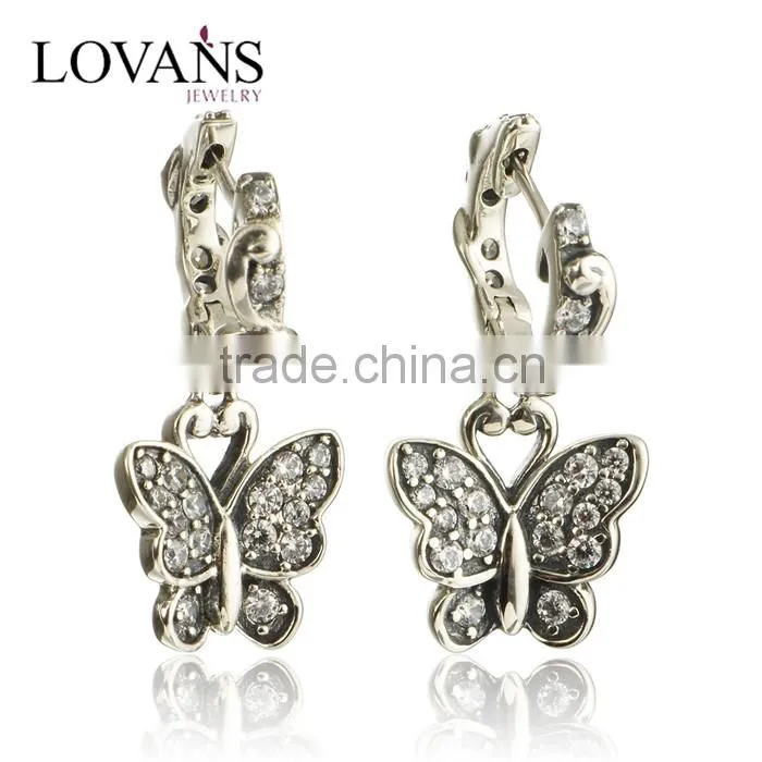 Handmade Latest Cute Girls Butterfly Earring Studs With Lot Of Gemstones