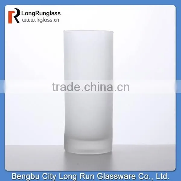 LongRun 260ml large capacity long classical blank white frosted cup glass cup