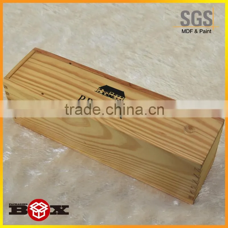 Solid sliding lid Wooden Wine box