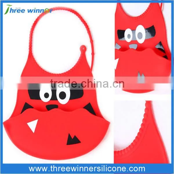 Food grade silicone bib with animal shape silicone bib for baby