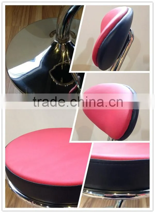 New Red & Black Fashion PU Leather Upholstery Swivel Bar Stools with Backrest