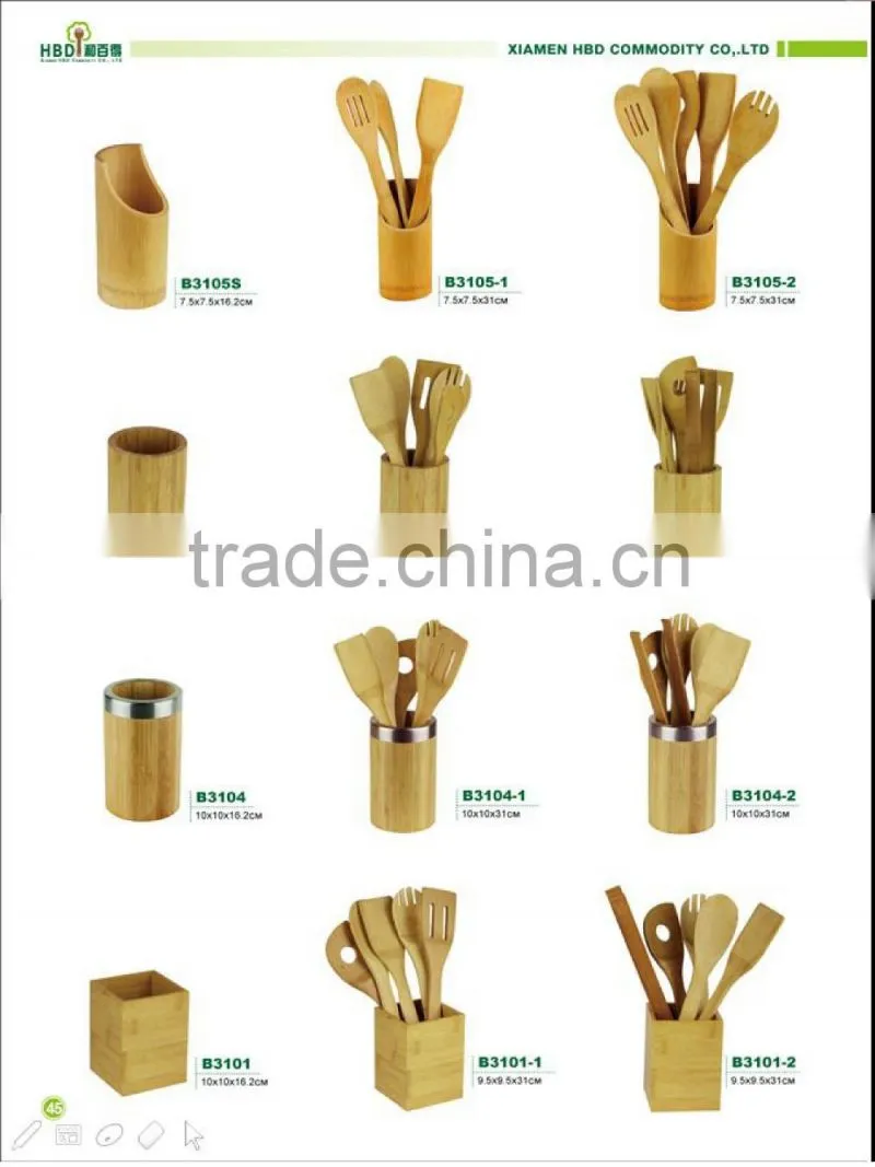 bamboo utensil holder for kitchen
