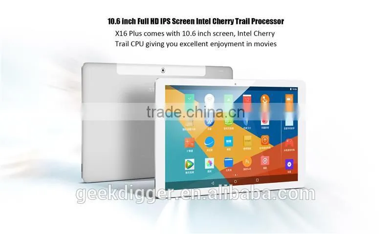 Teclast X16 Plus 2 in 1 Tablet PC-SILVER/Android 5.1 10.6 inch IPS Screen Intel Cherry Trail Z8300 64bit Quad Core 1.44GHz
