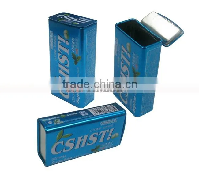 Flip Lid Gum Tin Box with Hinged