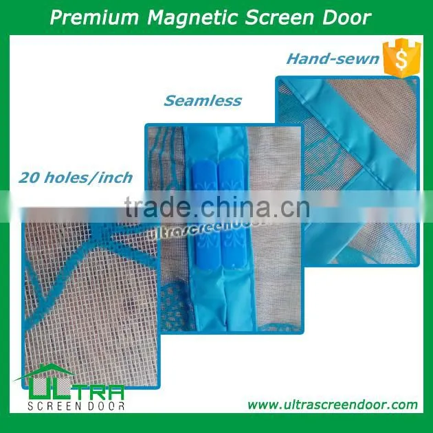 Magnetic Mesh Screen Door Screen Curtain of Flocking Craft: Butterflies In Vine