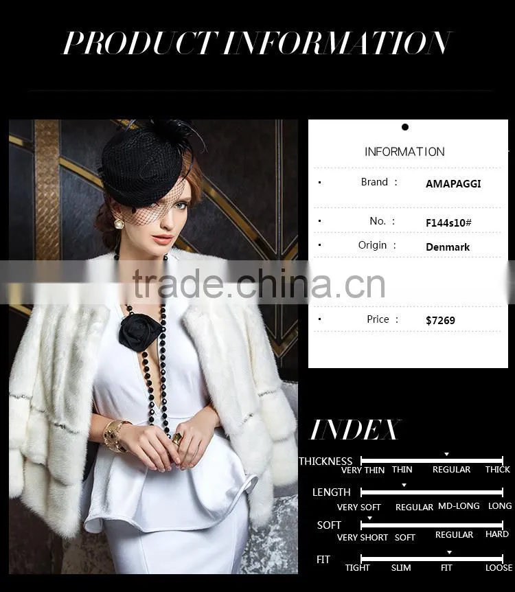 Wholesale white princess fur coat mink from China