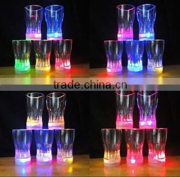 plastic led flashing glass, LED Lighted Cola Glass for wedding decoration