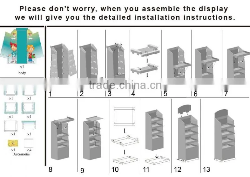 Custom pallet display stands & cardboard dum bin display & retail pop display stand