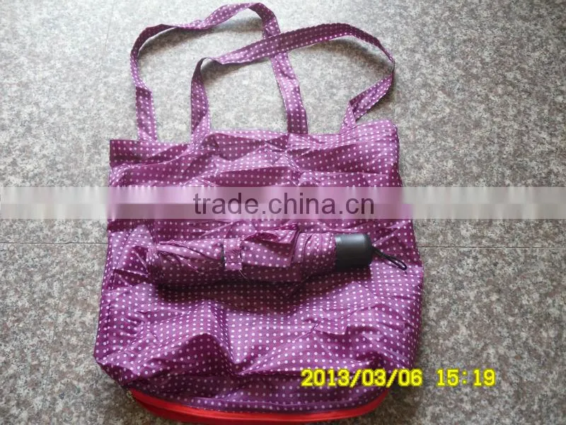 Lady's 3 fold shopping umbrella with Bag & Pouch