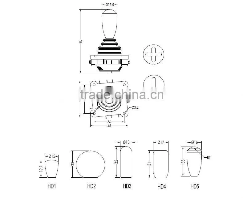YJ800 series of industrial control lever for electric vehicle motion control
