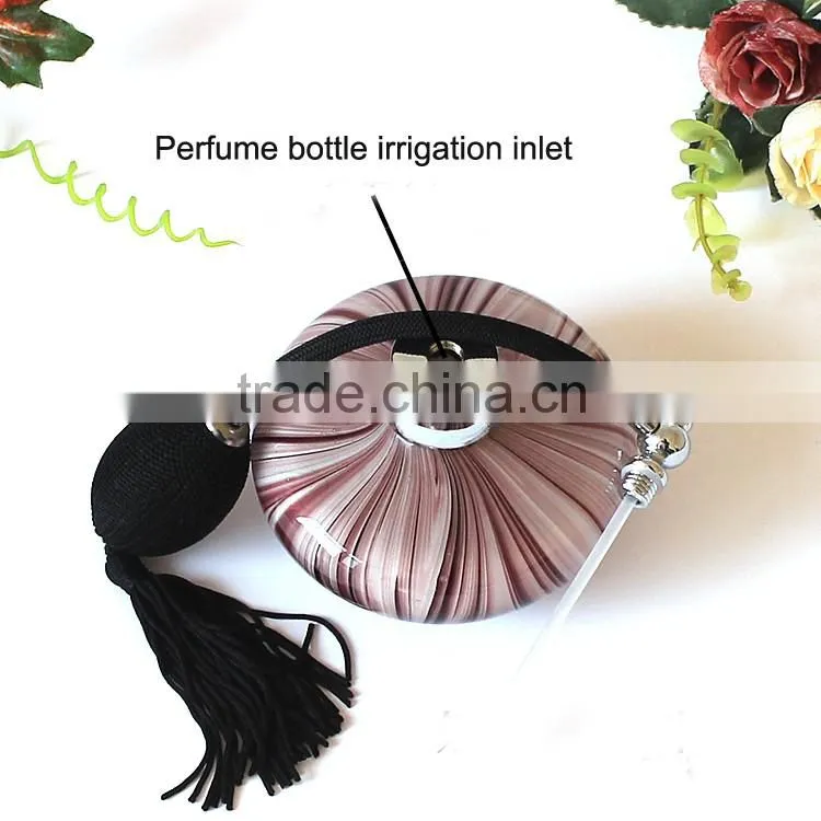 100ml Handmade Modern Popular Luxurious Purple Stripes Airbag Sprayer Pump Glass Perfume Bottle