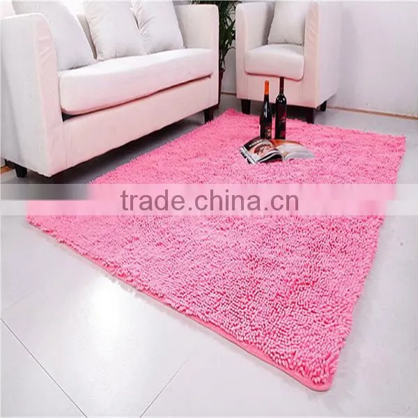 folding short pile chenille yarn microfiber carpet
