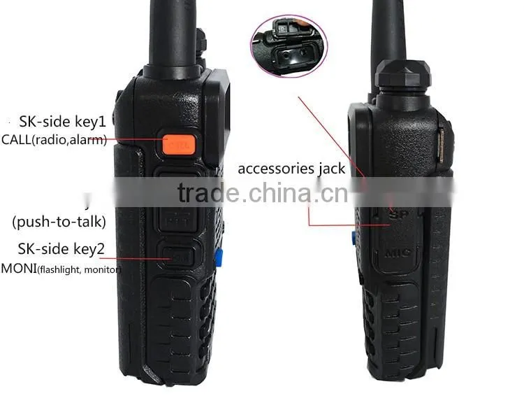 1.5" LCD 5W Dual Band Walkie Talkie With 1 LED Flashlight