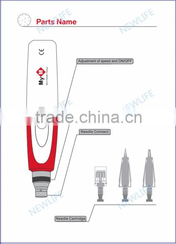 NL-EDP01 electric dermapen skin needling derma pen cows feet removal face lifting (CE)