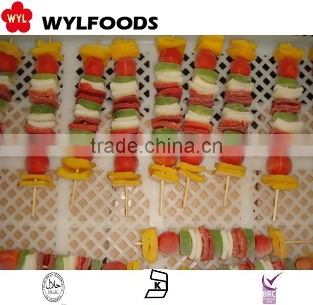 IQF china price fot frozen vegetable skewer hot sales 2015