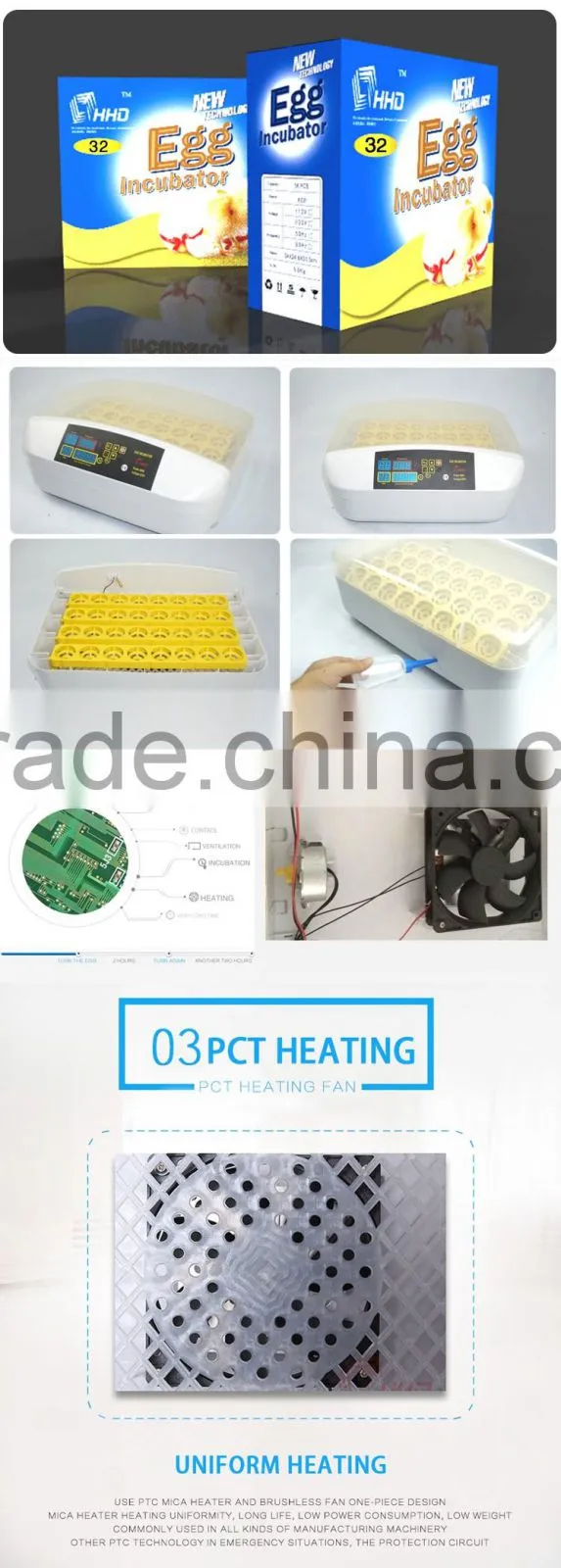 Automatic YZ-32 hatching machine turkey egg incubator price