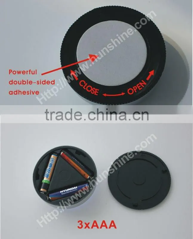 mini ABS push round rechargeable touch light with 3led