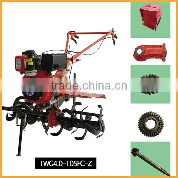 Mini garden tractor rotavator diesel power and gear drive