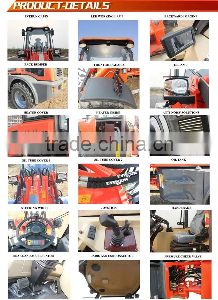 EVERUN Brand CE Approved 1.6ton mini Wheel Loader