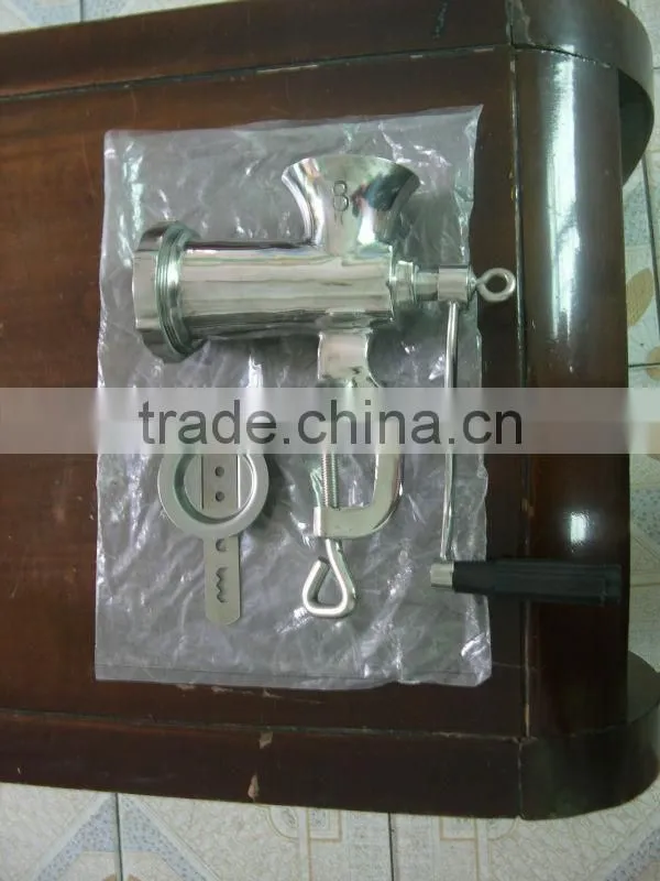 10# manual plated tin meat mincer with biscuit maker