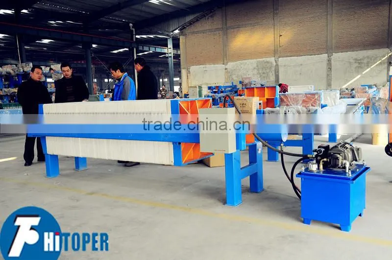 sludge drying process, recessed chamber filter press, once opened automatic filter press