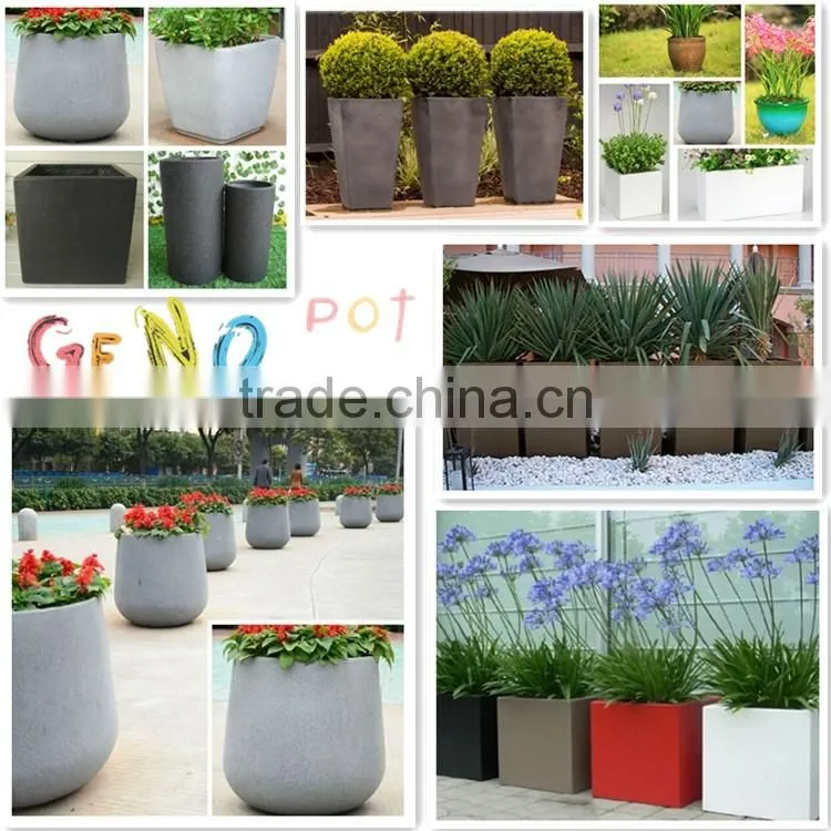 High fire clay polished dark glazed fiberglass flower pot/planter