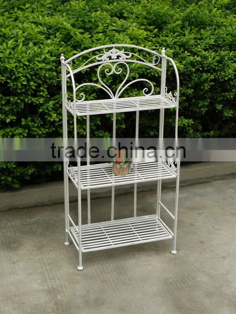 Hand Made Lovely Antirust 3 Tier Metal Flower Shelf