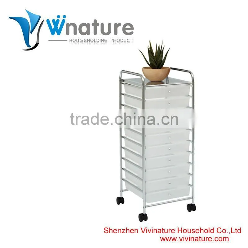 vivinature 12 Drawer Chrome Studio Organizer Cart