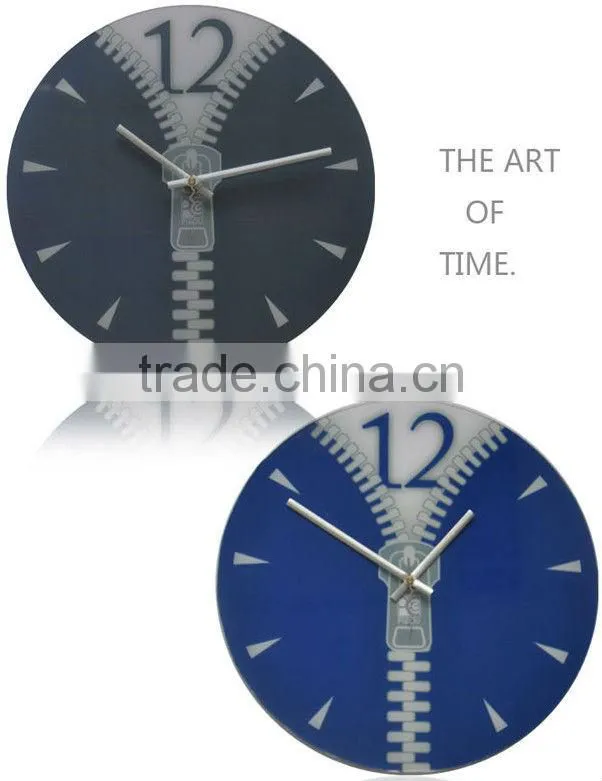 Supply creative fashion zipper wall clock / mute scan wall clock