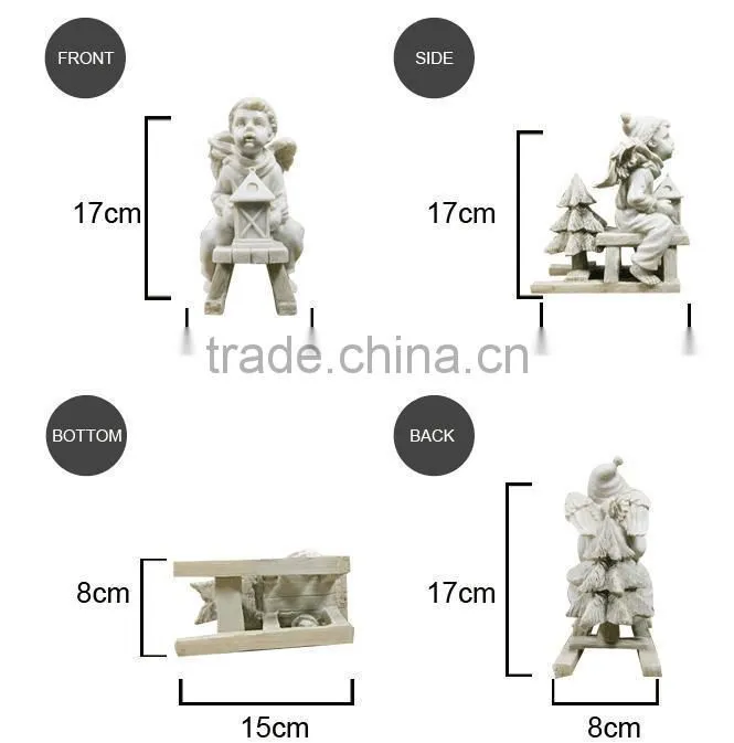 Winter Christmas resin angel boy angel figurines