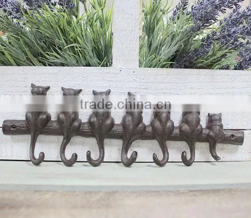 The England style antique cast wrought iron wall key hook
