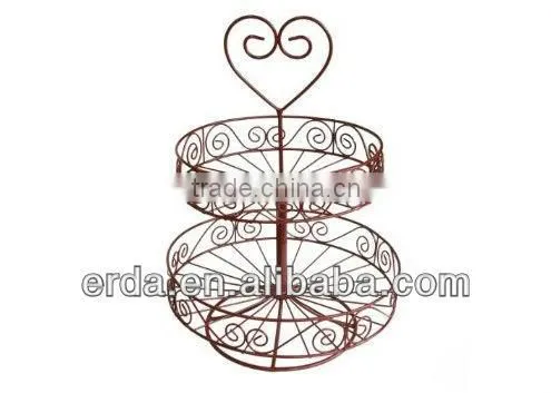 Metal 2-Tiered Scroll Design Display Rack