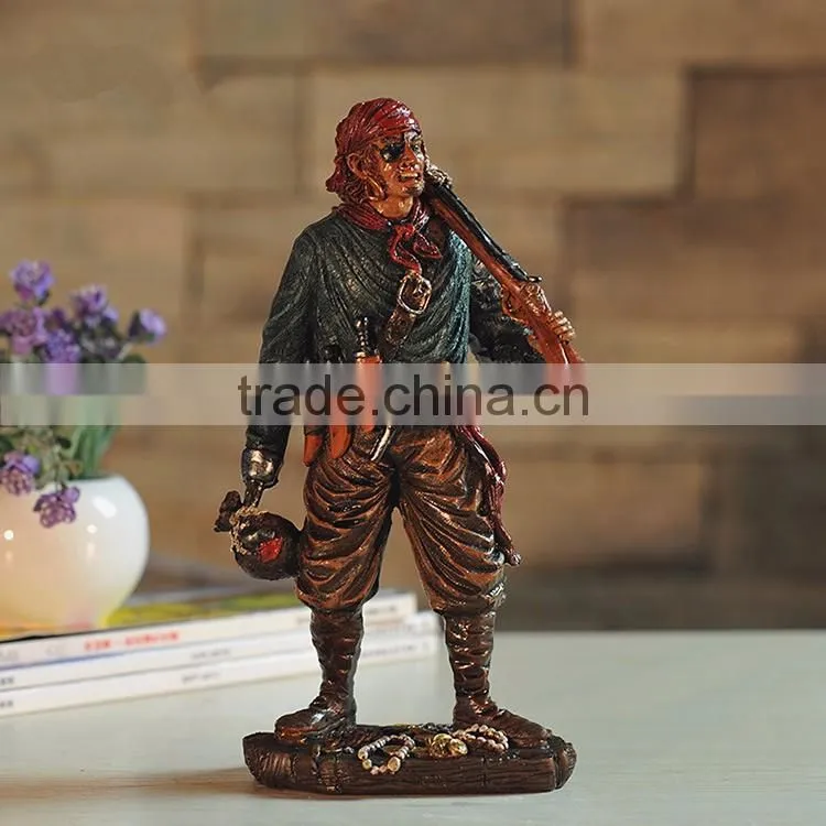 Halloween caribbean pirates with sword collection statue