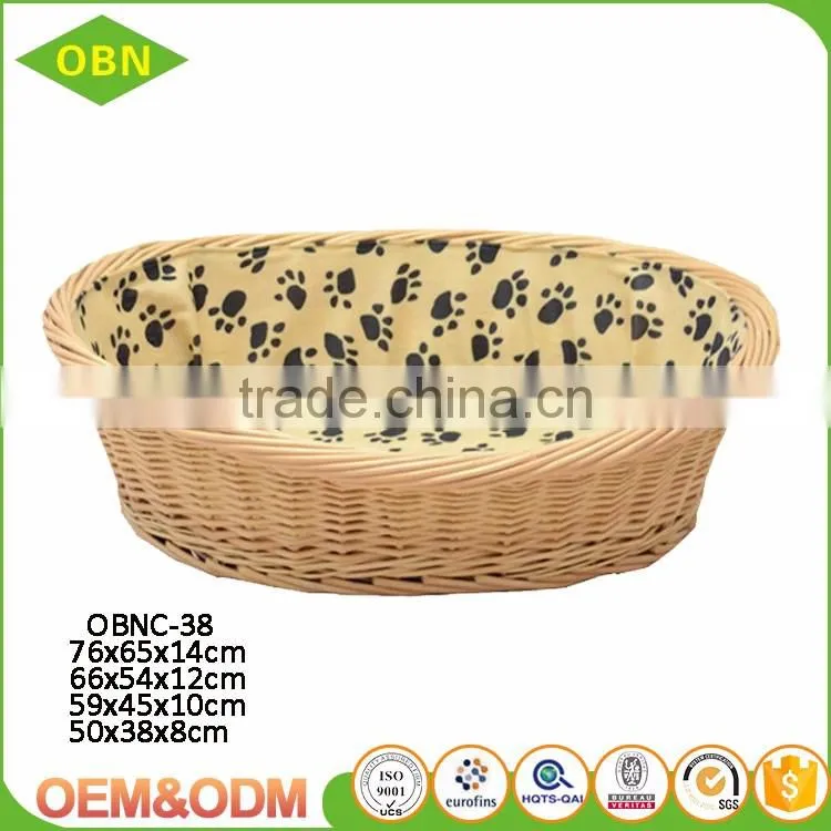 Wholesale custom eco-friendly new style comfortable decoration cheap willow wicker basket for pet
