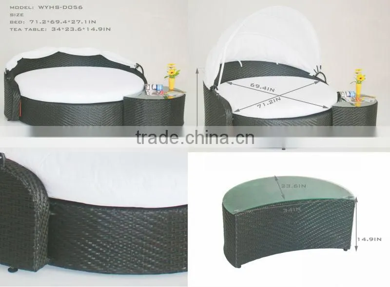 outdoor daybeds wicker /rattan with tea table WYHS-D056