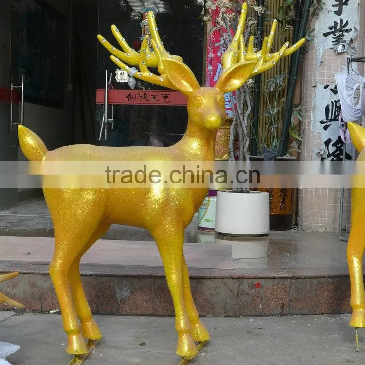 Fiber glass reindeer decoration statue