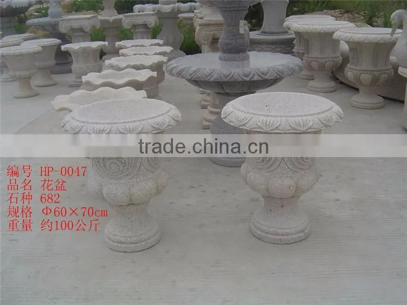 China cheap large granite flower pot garden decorations