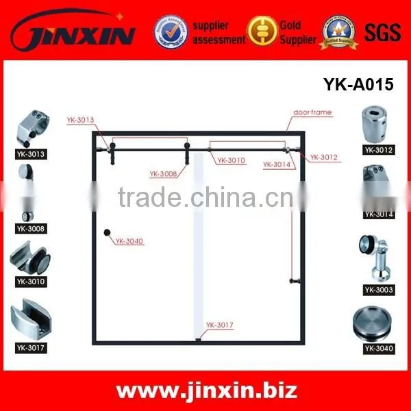JINXIN frameless fancy glass door system sliding door with manufacture price