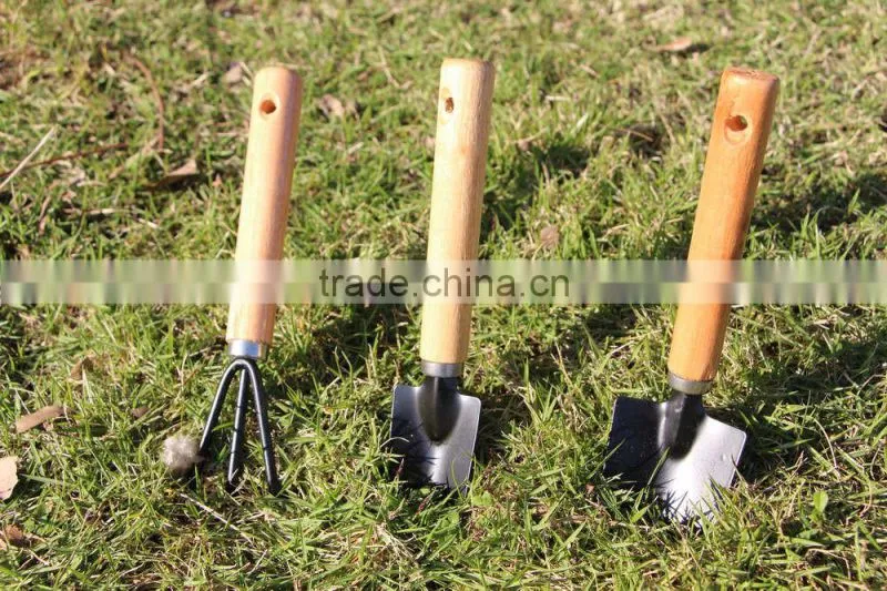 3 pcs competitive price high quality steel kids garden hand tool set