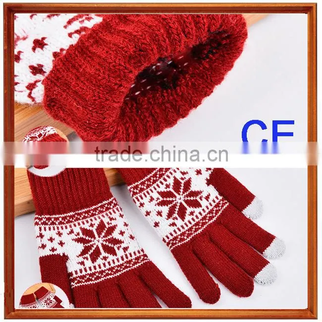 Ladies fashion Ladies fashion touch screen gloves smart phone 3 finger touch screen gloves