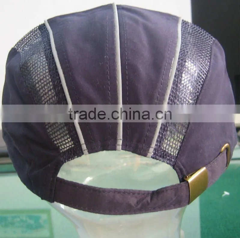 microfiber sports mesh running cap with metal buckle
