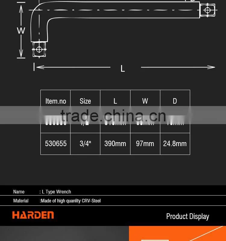 Professional 1/2" L Type Tool Wrench Set
