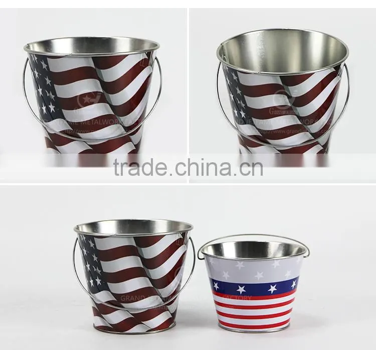 Garden galvanized or iron herb planter metal outdoor flower boxeswith handle