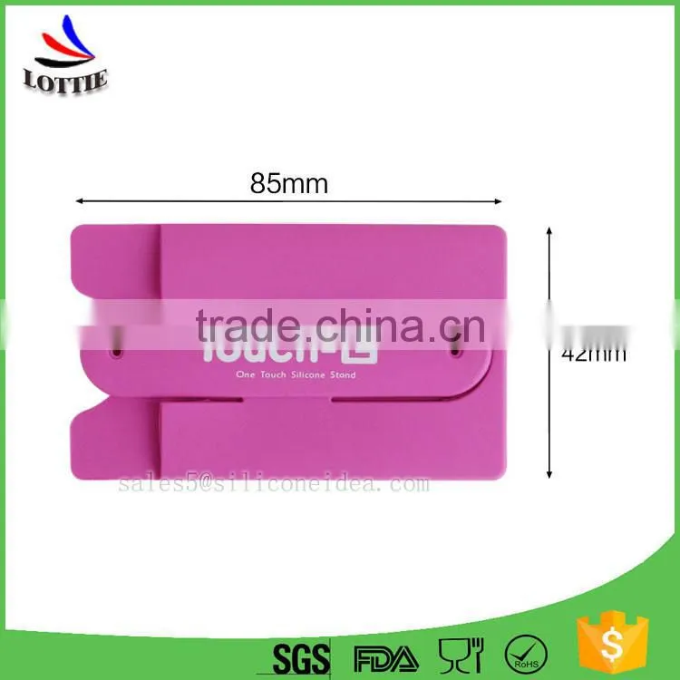 China manufacturer silicone cell phone sticker card holder Durable Soft Silicone sticky mobile phone Silicone Card Holder