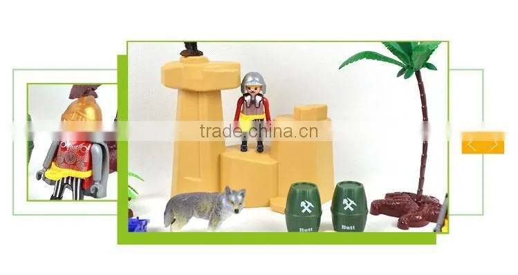 Kids pretend play set plastic roman miniature castle toy