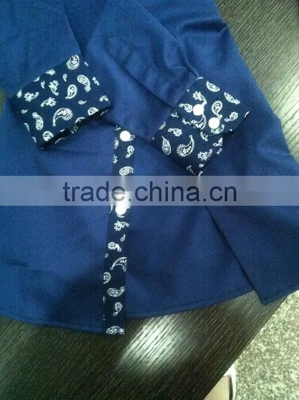 contrast color collar and cuff dress shirts fashion shirts for boys children clothing manufacturers china